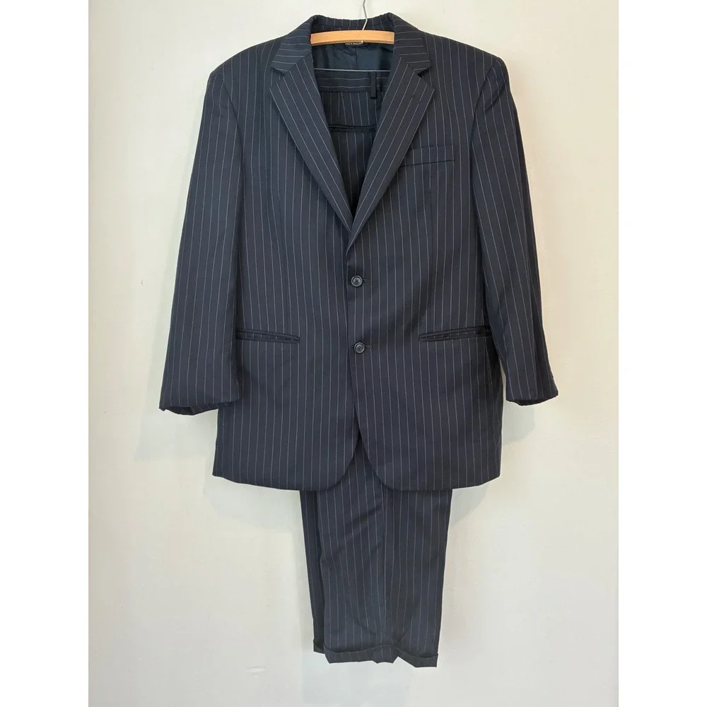 Jos A Bank Mens Gray Pinstripe Wool/ Cashmere Blend Suit,‎ 41R Jacket,35 R Pants
